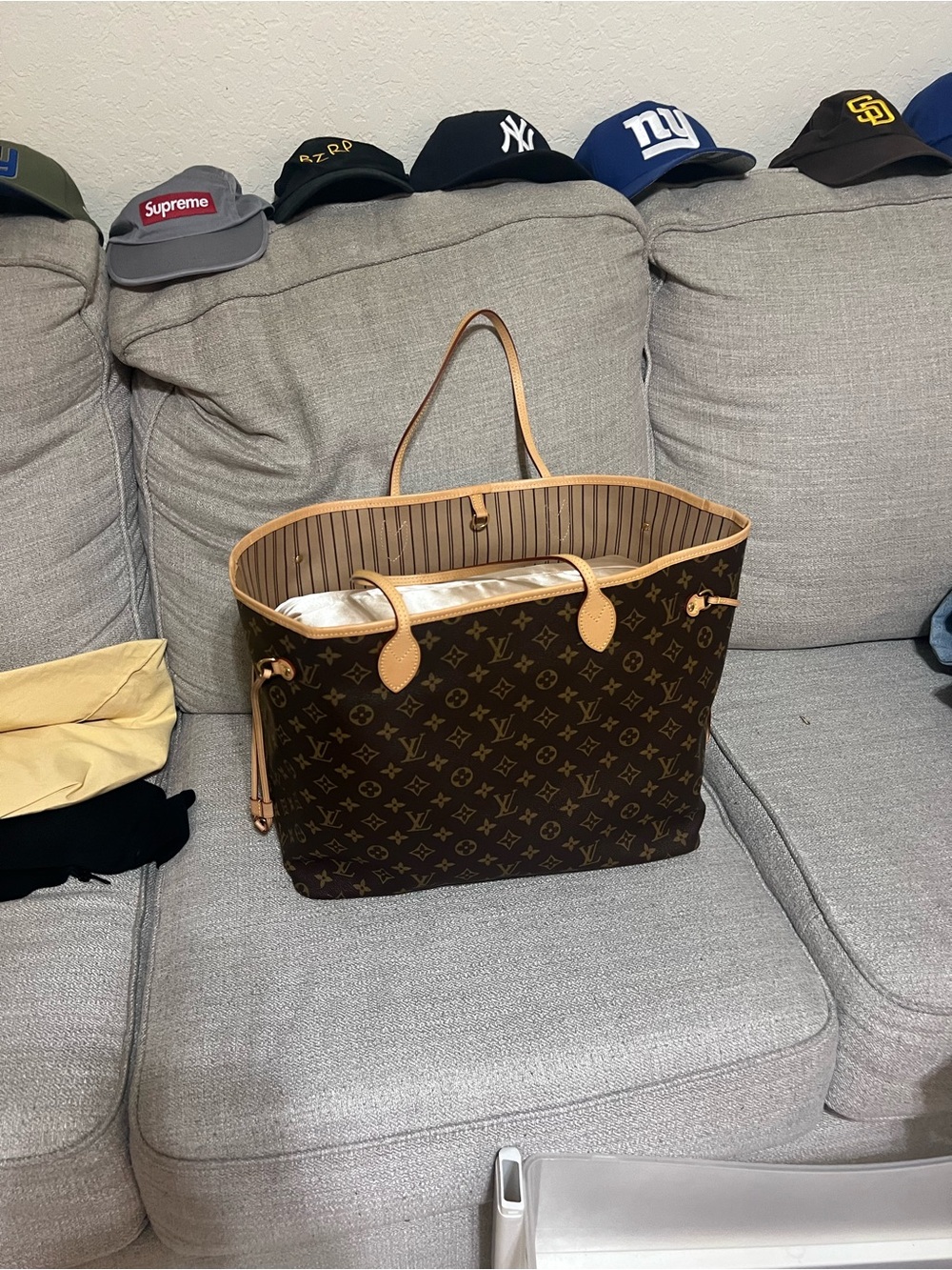 Louis Vuitton Brown Monogram Tote with Tan Trim